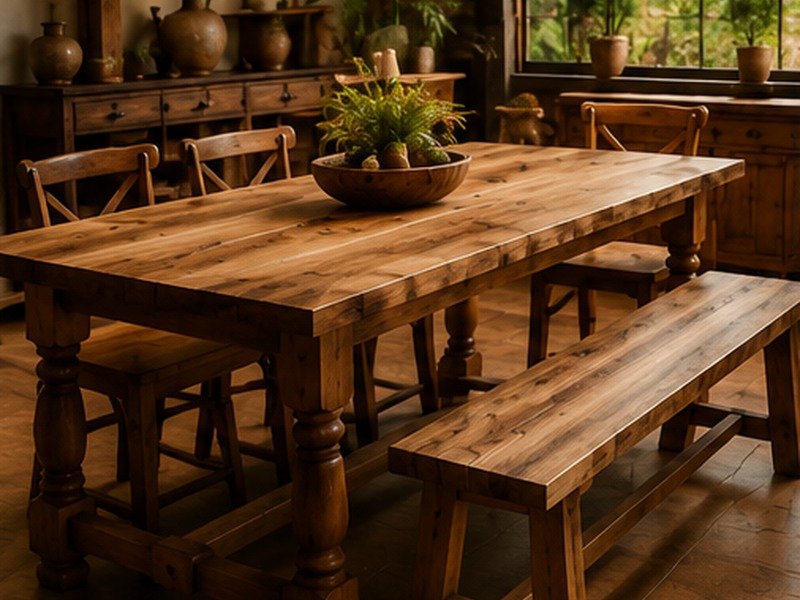 Mesa Rústica em Madeira Maciça
